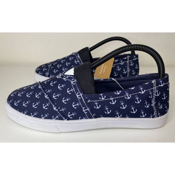 NWT TOMMY BAHAMA SNEAKERS 8 SLIP ON SHOES BLUE WHITE ANCHOR NAUTICAL COMFORT - Picture 2 of 8